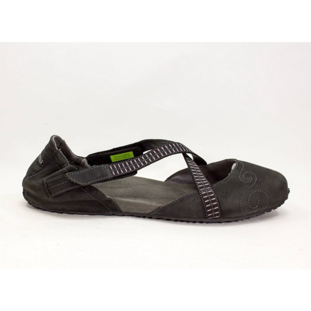 Ahnu Karma Crisscross Mary Jane Womens Sz US 10.5 Black Suede Leather Yoga Flats - Picture 4 of 12